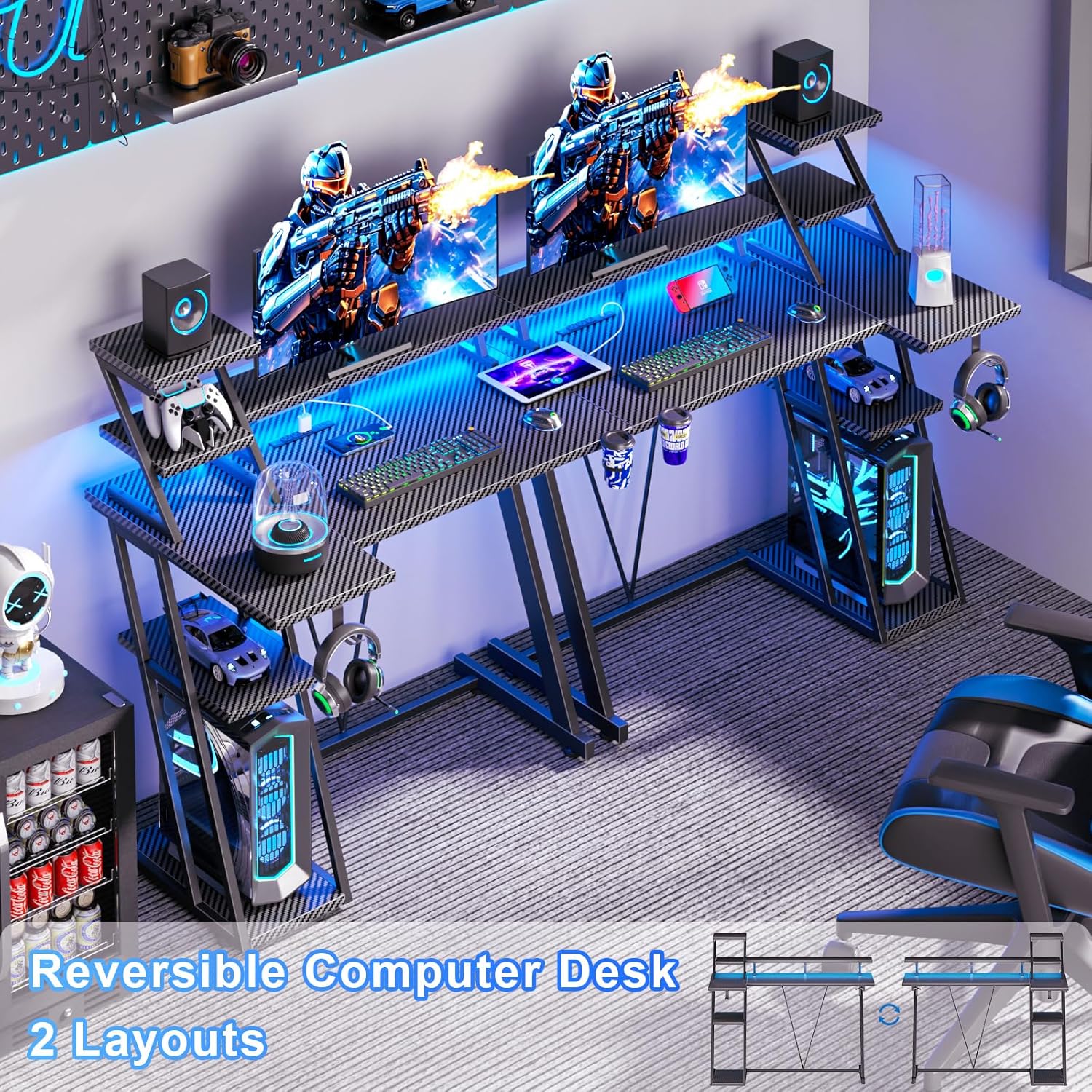 مكتب ألعاب احترافي رائج البيع  - مراجعة Esports Gaming Design وسعره
