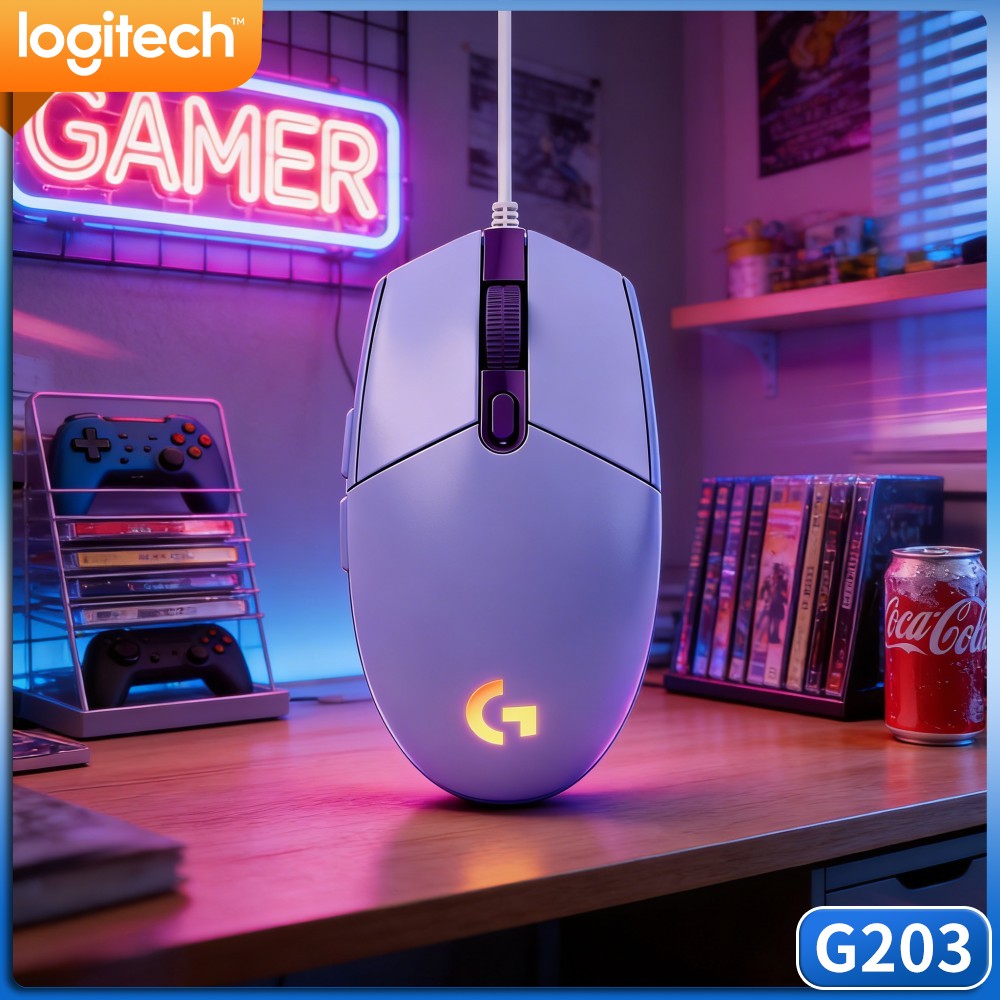 ماوس الألعاب السلكي لوجيتك G20 - مراجعة Logitech Mouse G203 وسعره
