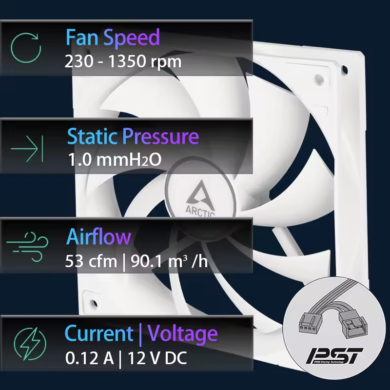 مروحة ARCTIC F12 PWM PST 120 م - مراجعة Esports Gaming Fan وسعره