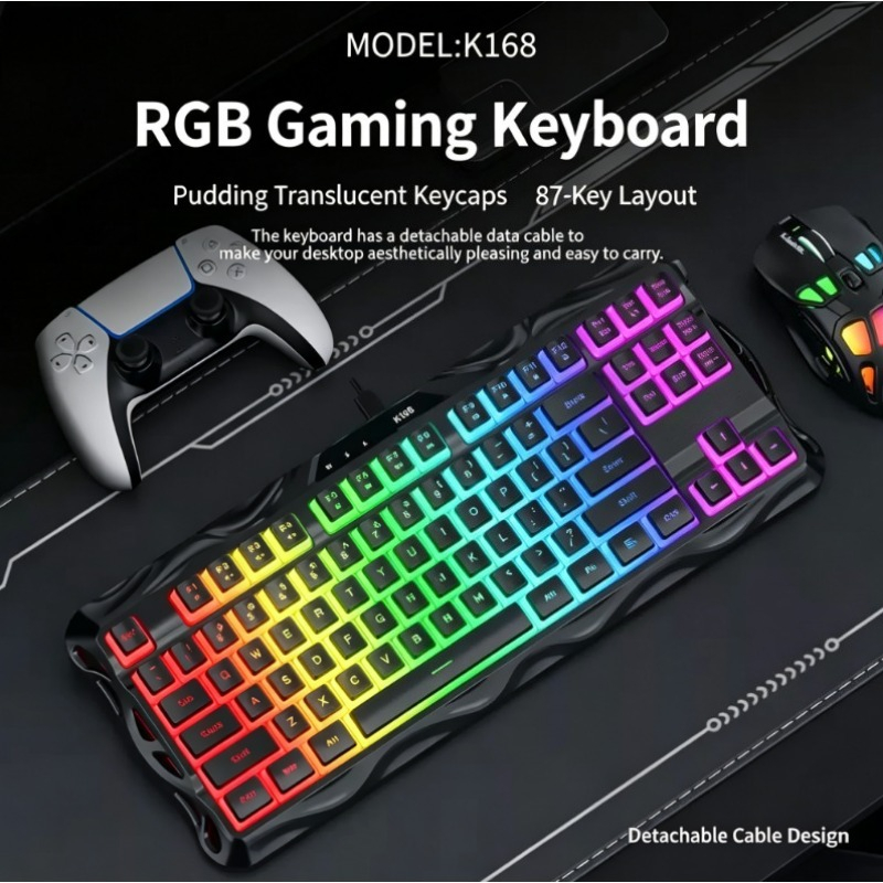 لوحة مفاتيح ألعاب سلكية K168 ب - مراجعة Esports Gaming Competition وسعره